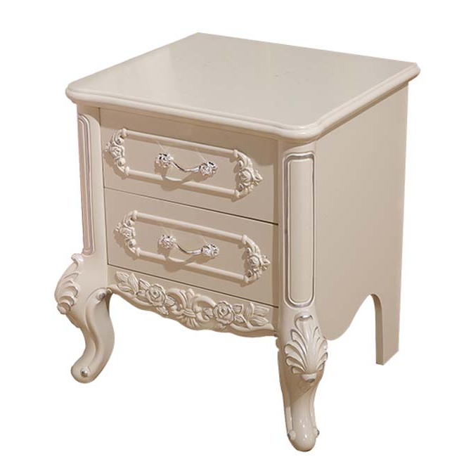 Luxurious wooden square side Thailand bedside table