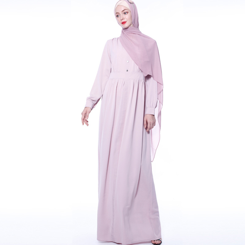 Muslim ethnic style basic style pure color robes