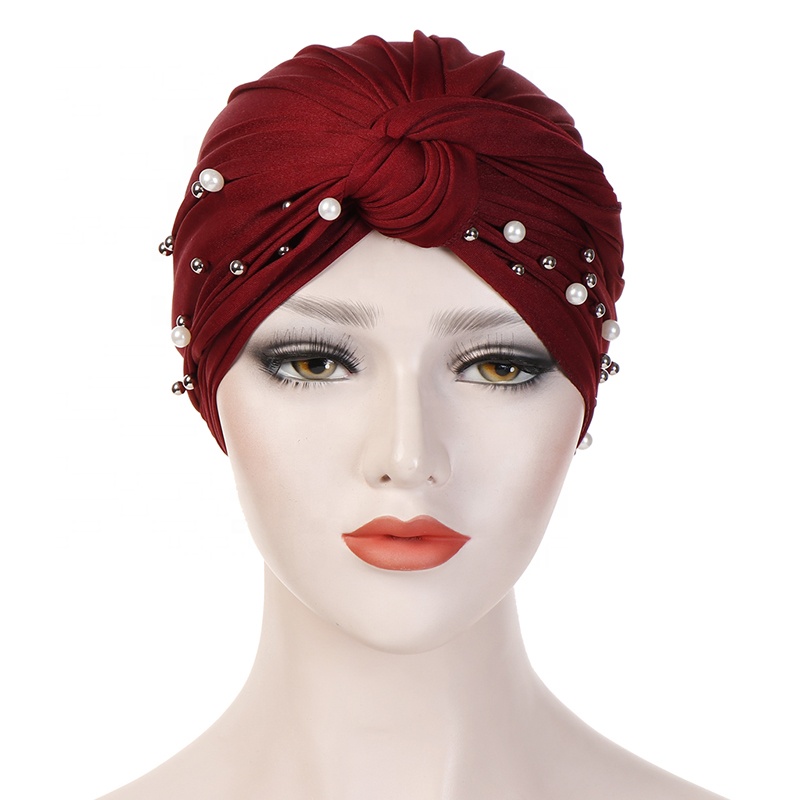 Plain pearl Arab women's cotton hat