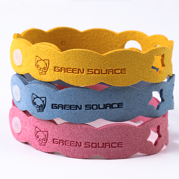 Micro fiber multi-color natural essential oil formula size adjustable fashion repellent bracelet