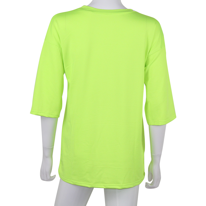 European and American fluorescent green loose and slim fashion versatile women's T-shirt