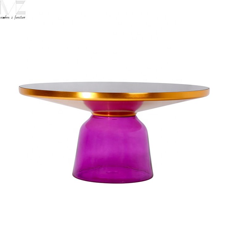 Designer stained glass clock Thailand coffee table