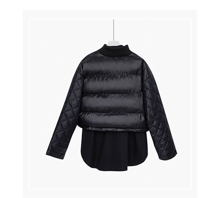 韩版小众设计感短款羽绒棉衣2020冬新款两件套加厚棉服拼接外套女