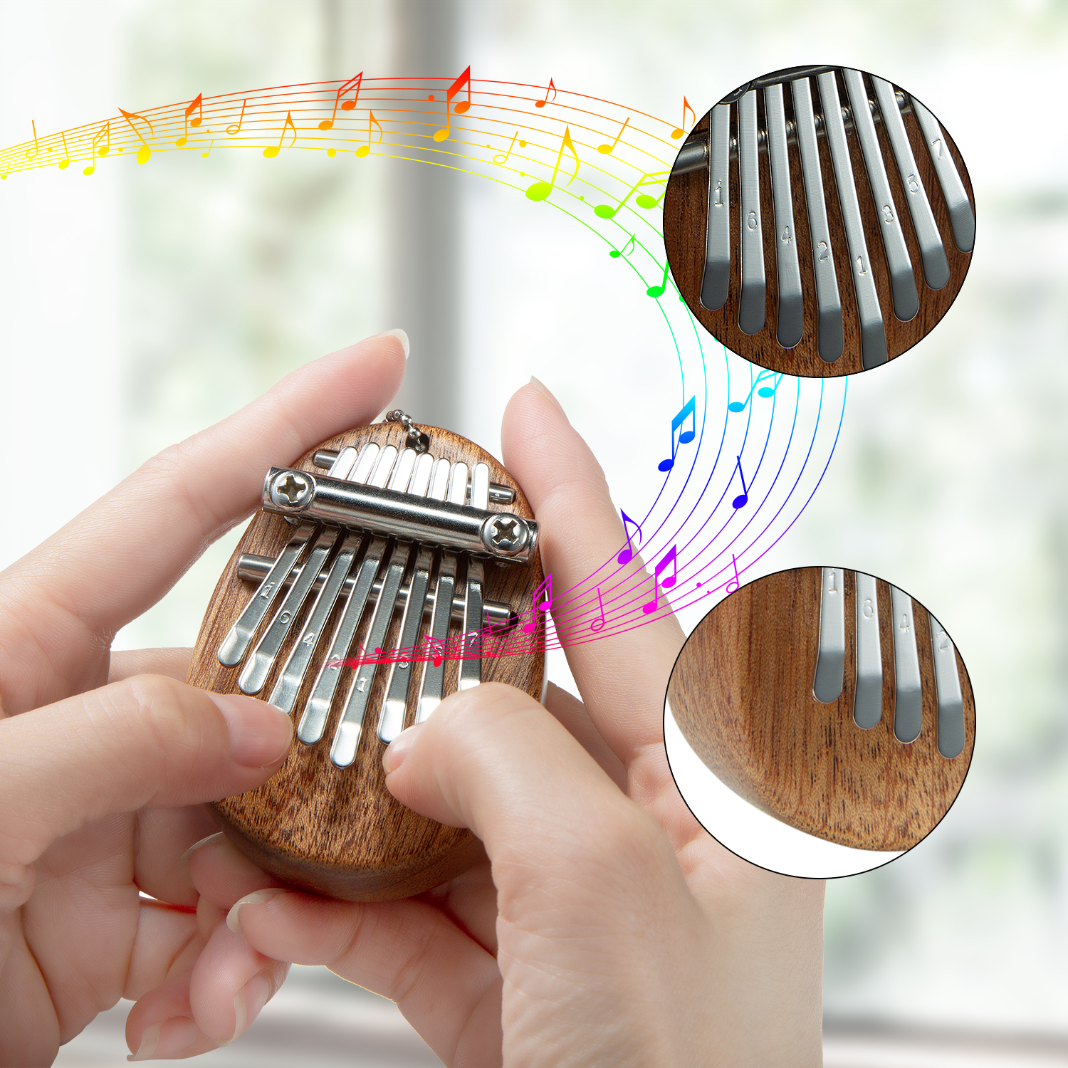 Mini African instrument 8 keys Sapir Kalimba thumb piano