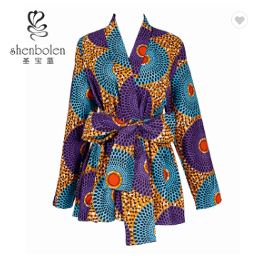 Wholesale spring African printed women's tops
