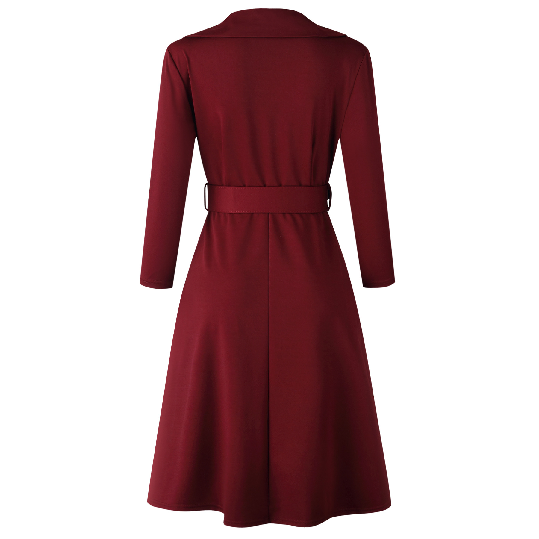 Notched Plus Size Pleated Midi A-line African Lady Dress