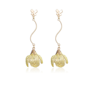 Van Gogh Iris original woven wave adjustable flower earrings