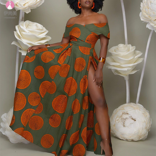 Summer hot explosions with split sexy long African ladies dress