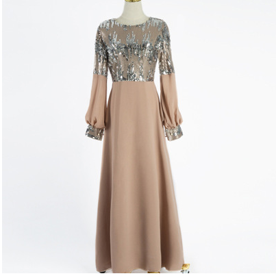 Aliexpress embroidery sequins for chiffon Muslim robes
