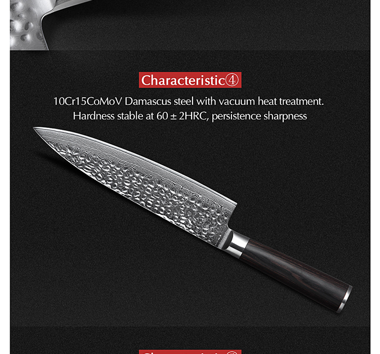 8 inch Professional Southeast Asian Damascus table knife