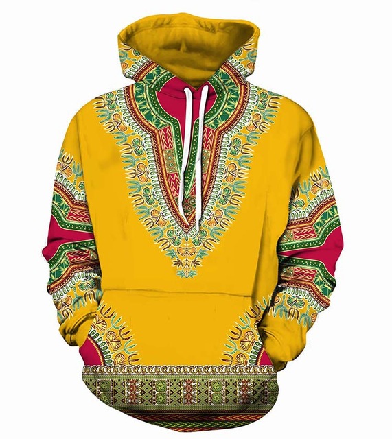 African traditional 3D head men's hooded