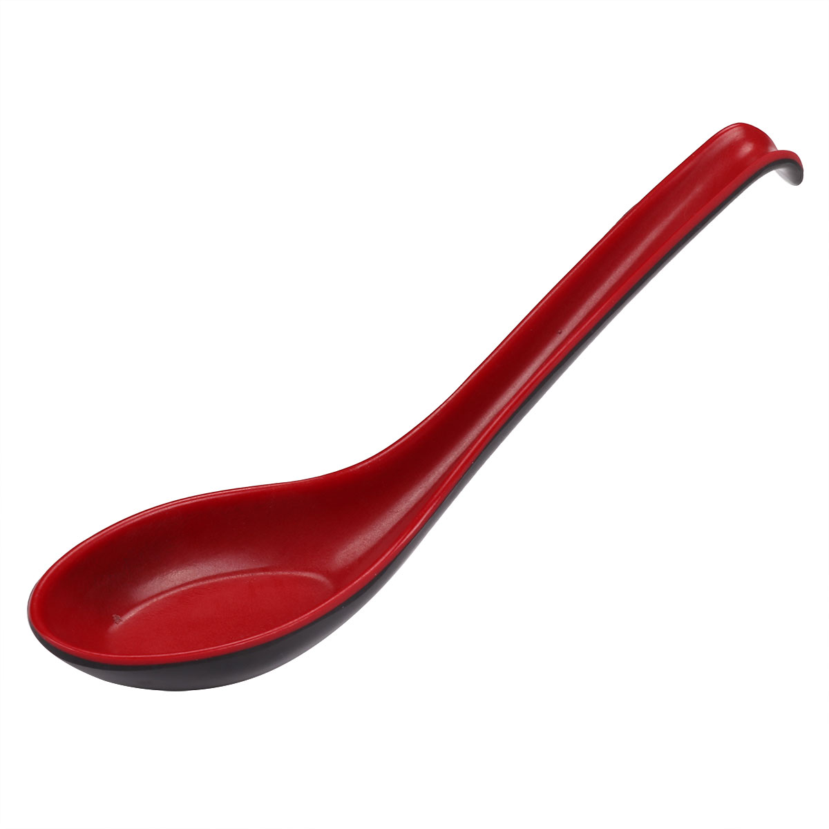 6 piece set of red and black plastic Southeast Asian spoon