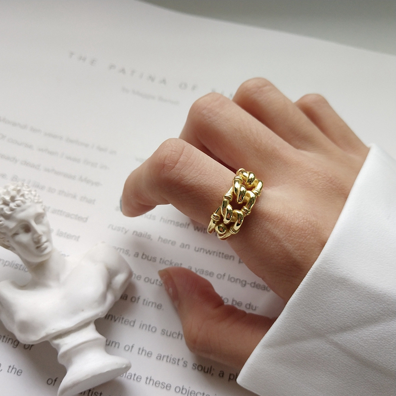  925 sterling silver gold rose flower rings fashion charm