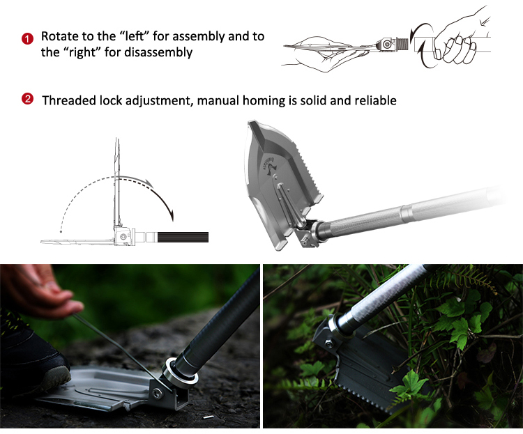 Zune Lotoo Spark proof multifunction military shovel spade for outdoor survival hiking camping