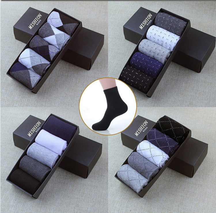 秋冬盒装和棉质男式商务袜
