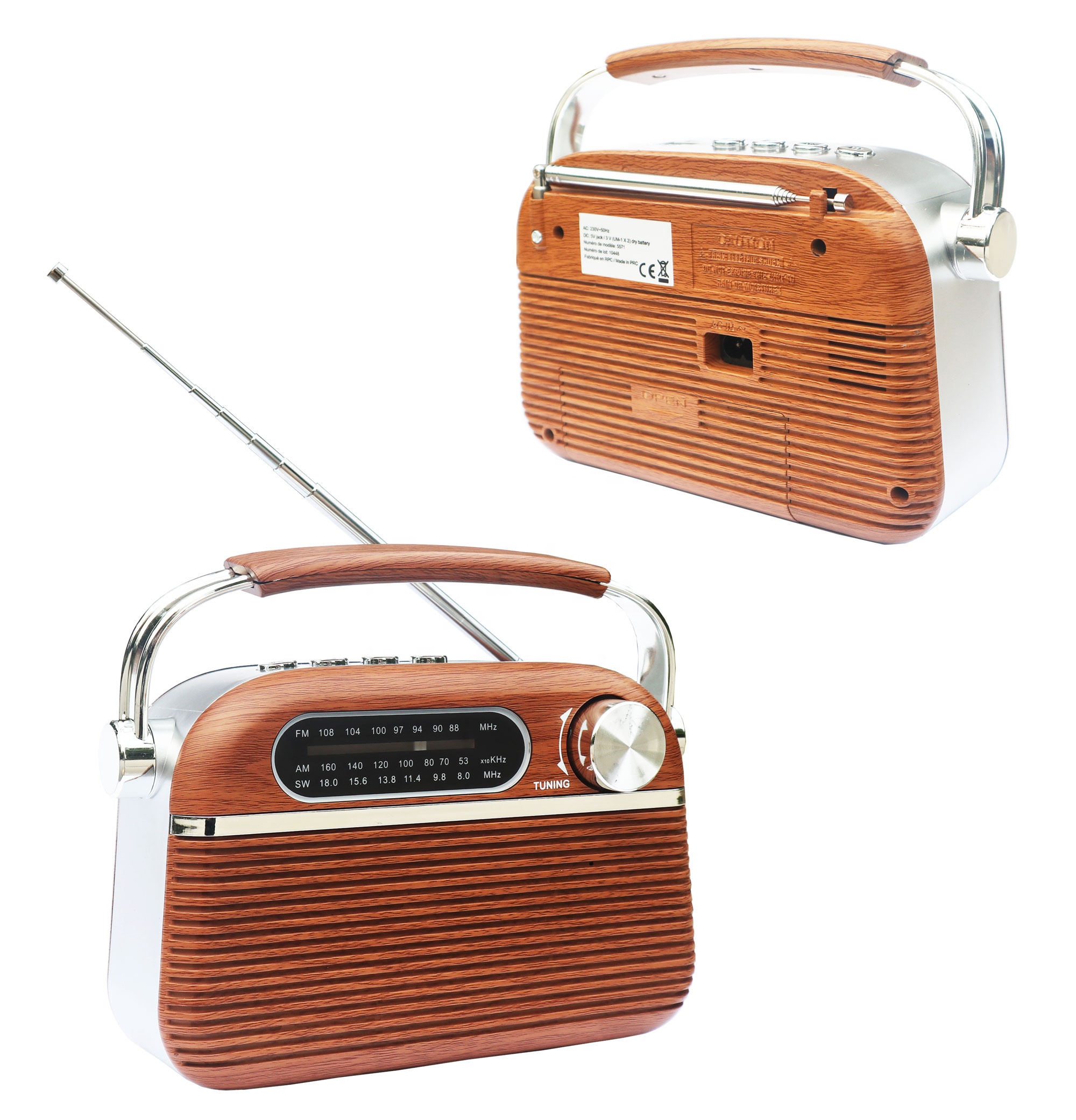 BSCI制造低价便携式复古多频收音机 