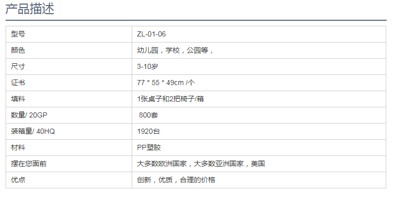 批发新设计的塑料儿童桌子