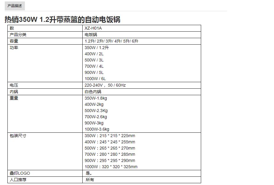 热销350W 1.2升