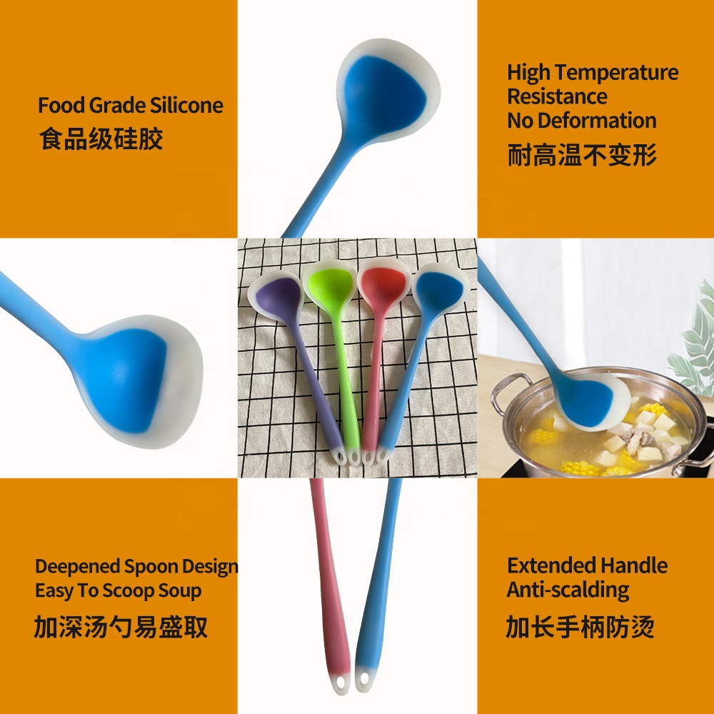 新的半透明的硅胶汤勺