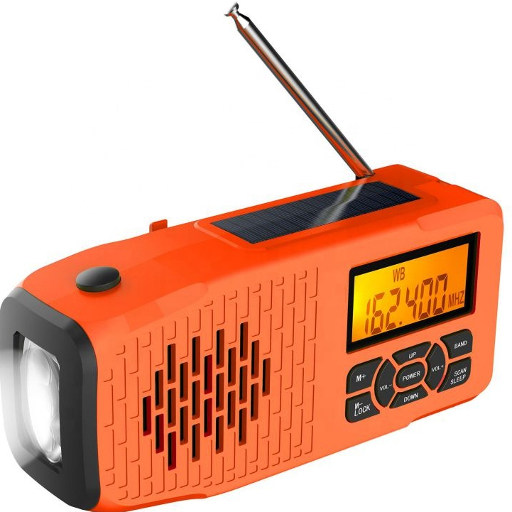 XSY-098D Hurricane Wholesale Multifunction Am Fm Noaa Solar Digital Weather Radio 2000mAh Baterry Hand Crank 
