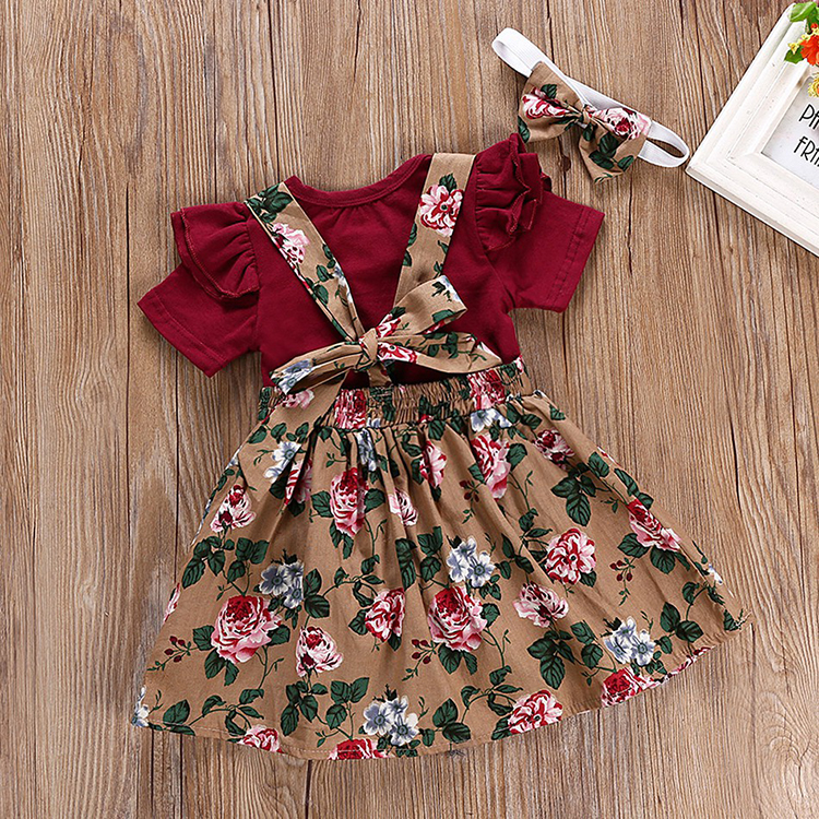 婴儿衣服套装女婴荷叶边连