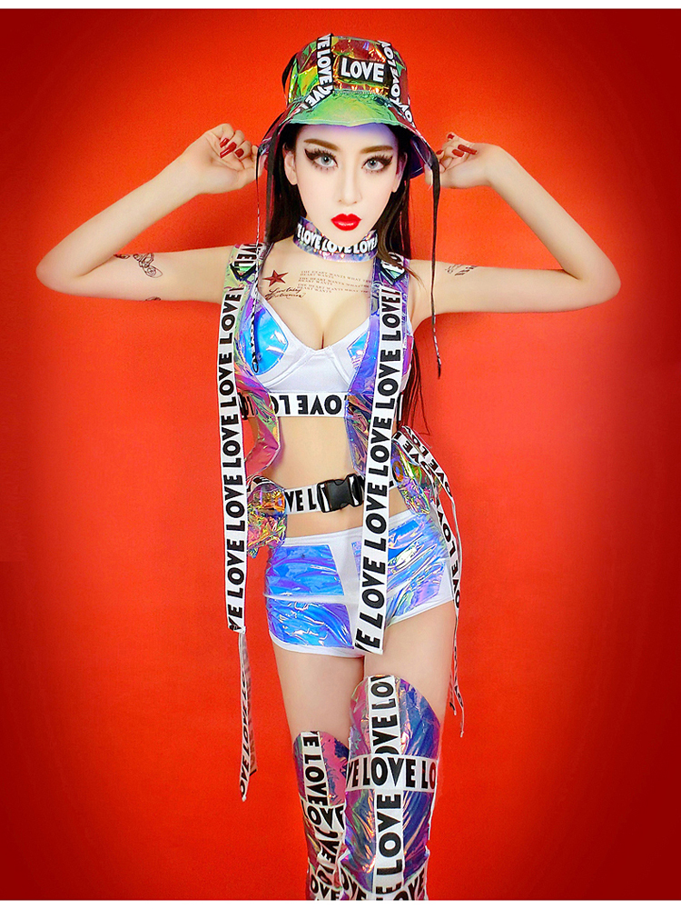 Hip Hop Jazz Stage Costume Bar Costume European And American Laser Sexy Clothing New Style Hip Hop Dance Dress 