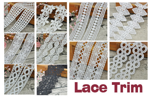 WLCD-143 Wholesale Factory Cheap Garment Turkish Ruffled Flower Scalloped Raschel Chantilly Polyester Border Lace Trim