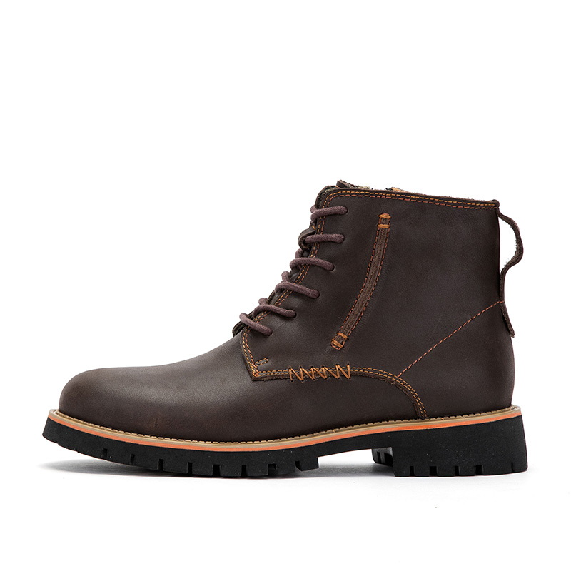 Fashion style men boots made in china leather ankle boots