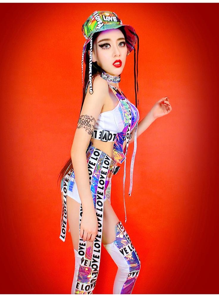 Hip Hop Jazz Stage Costume Bar Costume European And American Laser Sexy Clothing New Style Hip Hop Dance Dress 