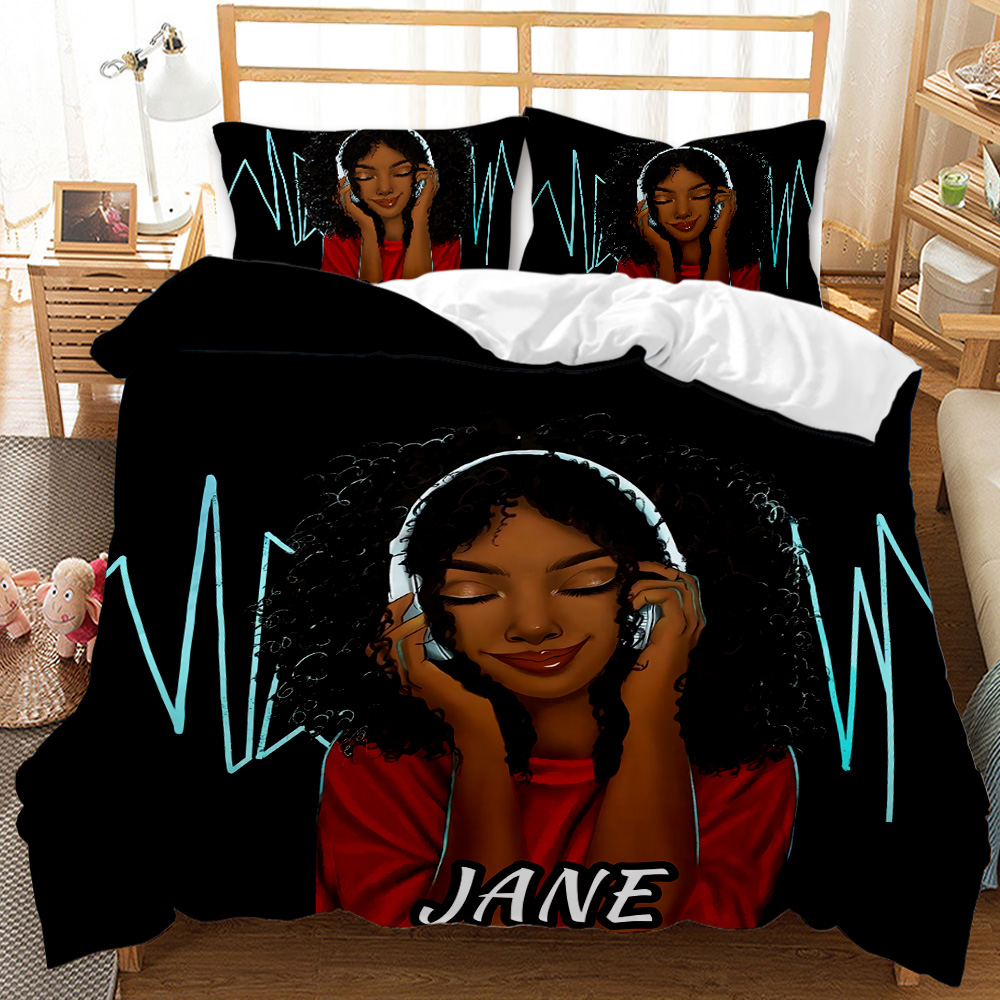 Best-selling luxury modern African art girl printed bedding set