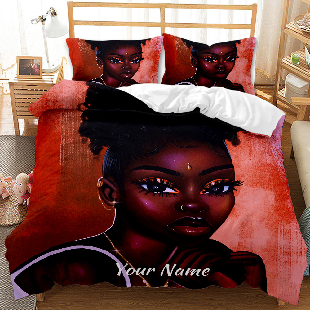Best-selling luxury modern African art girl printed bedding set