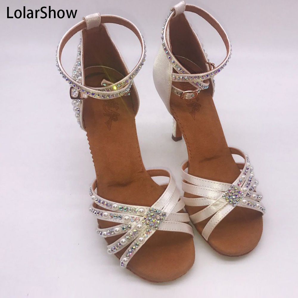 Women Professional Dancing Shoes Ballroom Dane Shoes For Women Rhinestone Salsa Dance Shoes 