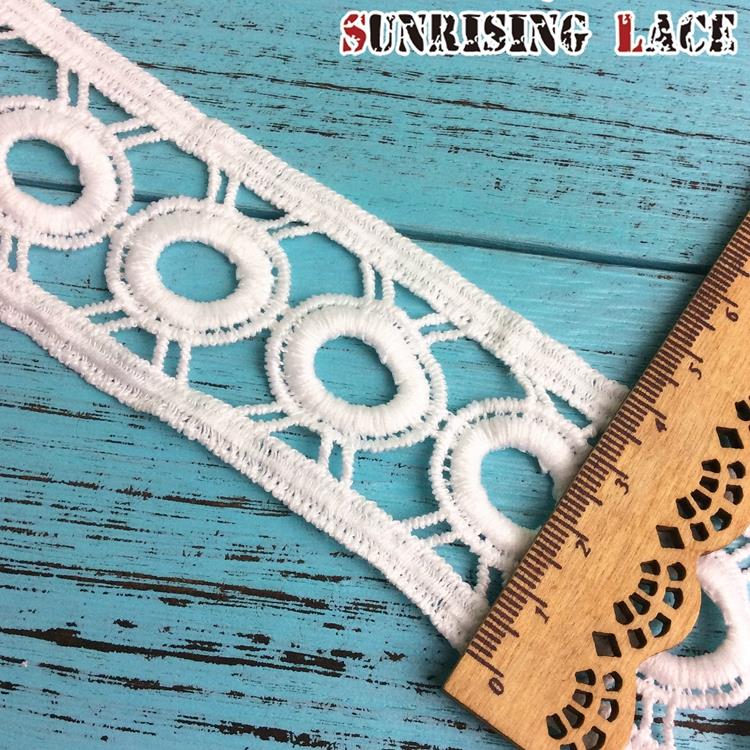 Turkish New Lace Designs Garment Chemical Eyelet Lace Trim 