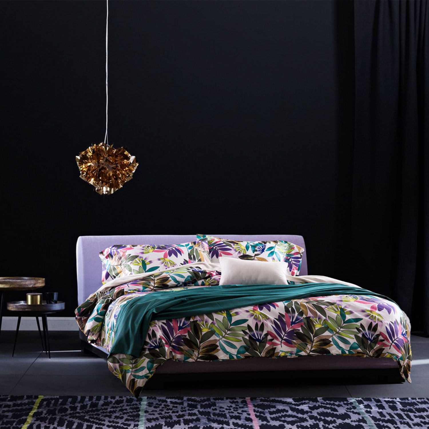 Colorful flower African egyption cotton sheets stone washed linen bedding set