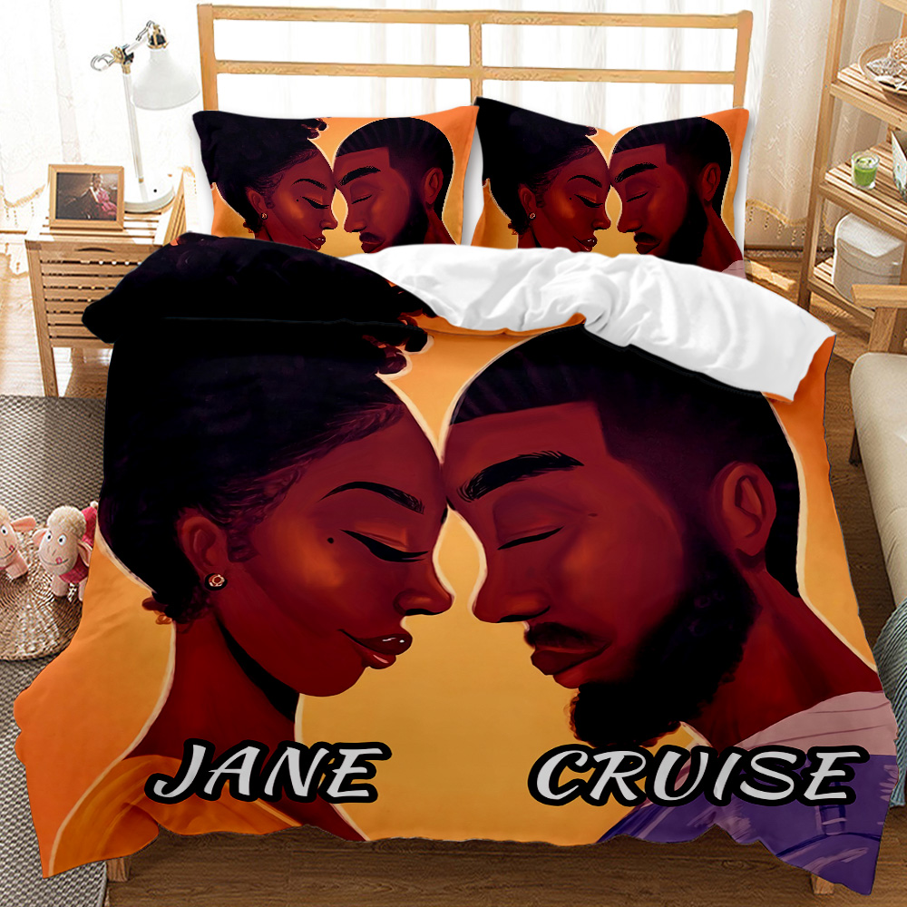 Fashion African black cool music boys print bedding set