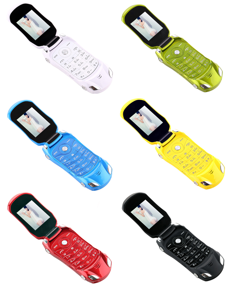 Car modeling features dual card mini flip phone