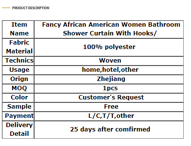 Sexy African girl non-slip carpet toilet lid set shower curtain