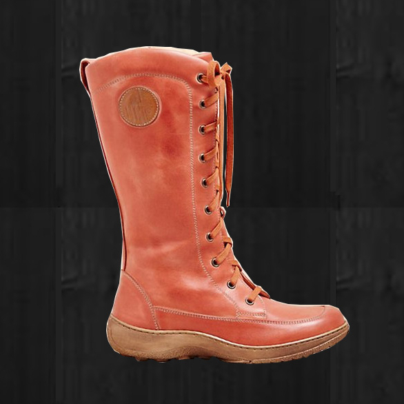 Waterproof lacing PU leather Middle East ladies boots