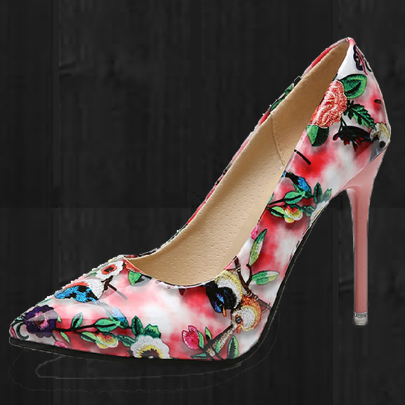 Wholesale the latest fashion print summer Middle East ladies high heels