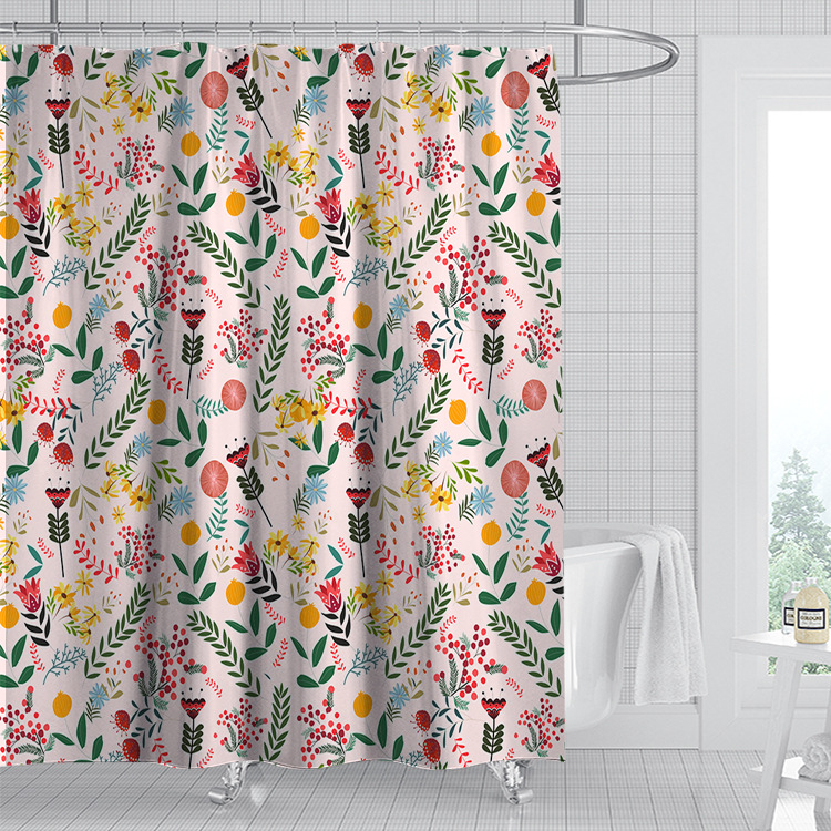 African style animal elephant flamingo rose shower curtain