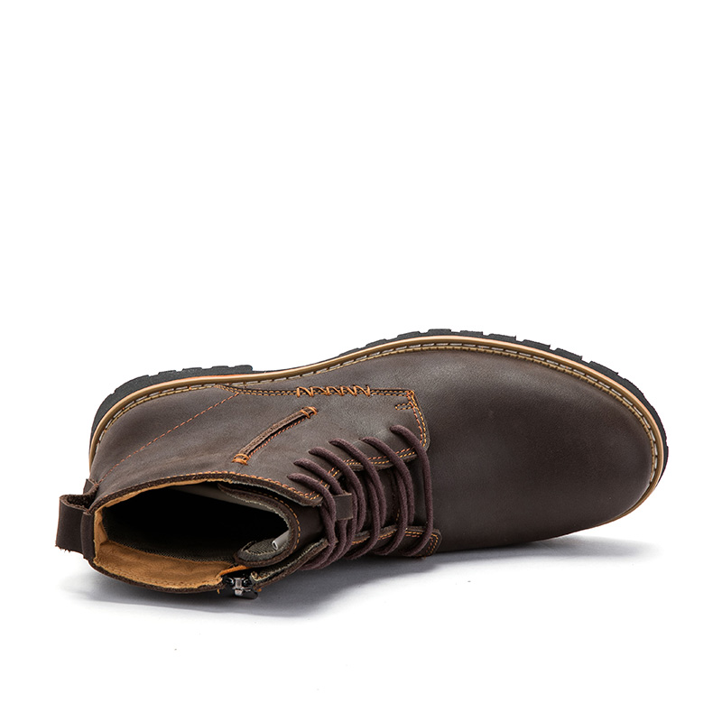 Fashion style men boots made in china leather ankle boots