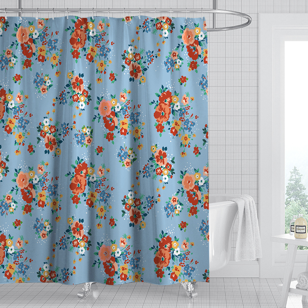 African style animal elephant flamingo rose shower curtain