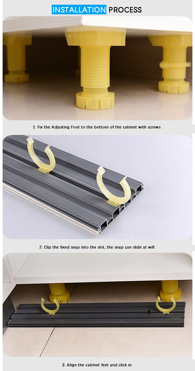 Custom size PVC skirting board for kitchen cabinet base