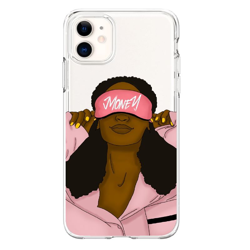 African black head girl shockproof mobile phone case