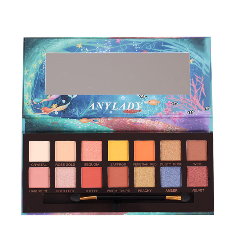 Custom palette 14 colors bright African eye shadow