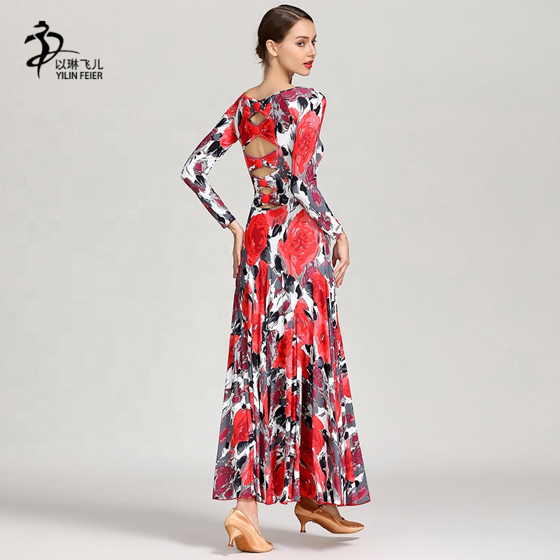 Adult Modern Dance Ballroom Dance Dress Waltz flamenco Costumes Standard Social Dresses Standard Social Dress 