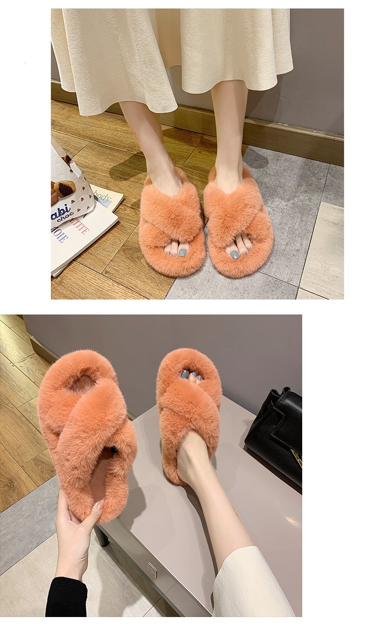 2021s Custom Winter Warm Fuzzy Indoor Outdoor Home Fur Slides Faux Sheepskin Slippers for Women