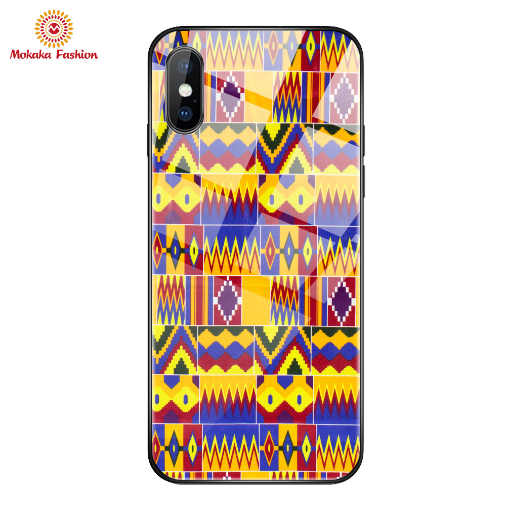 Cheapest price African print glass phone case