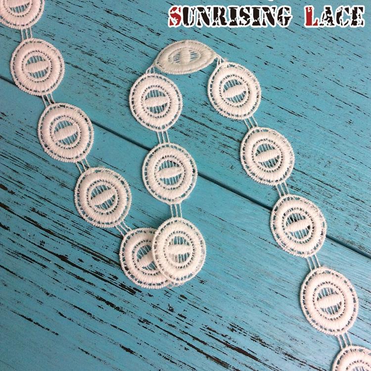 Turkish New Lace Designs Garment Chemical Eyelet Lace Trim