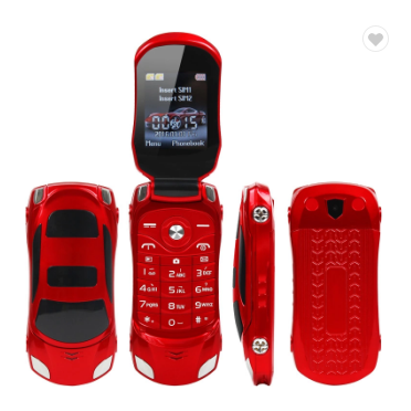 Car modeling features dual card mini flip phone